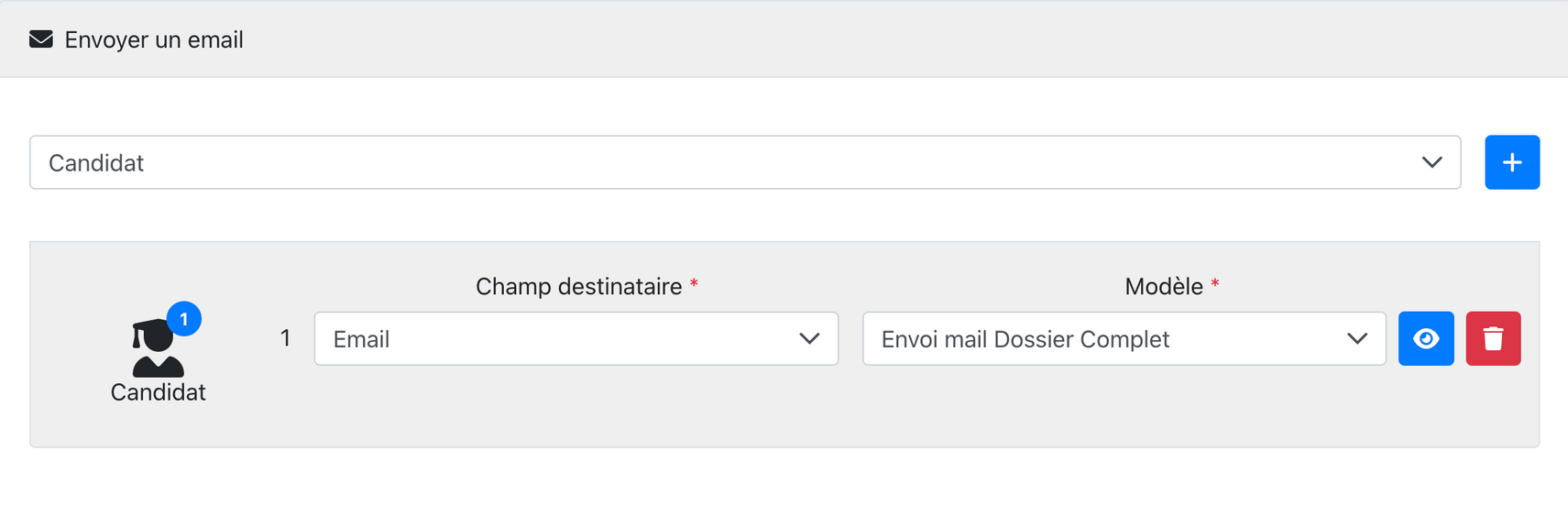 Action envoi email