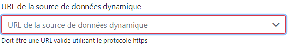 Champ URL de la source de données dynamique