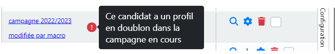 Alerte de doublon dans la campagne en cours
