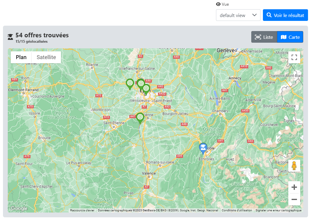 Carte de mise en relation depuis un candidat