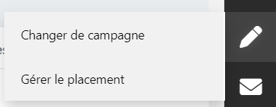 Menu contextuel de l'icône crayon sur une fiche candidat, option Gérer le placement