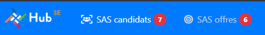 Accès au SAS candidats depuis le bandeau du haut