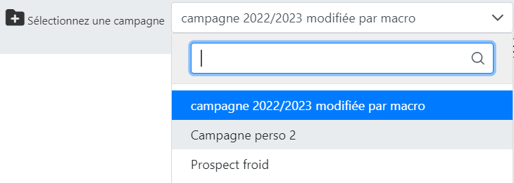 Sélecteur de campagne de destination