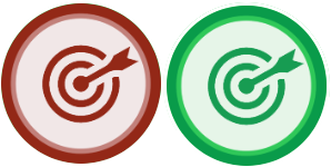 Icône cible rouge et verte